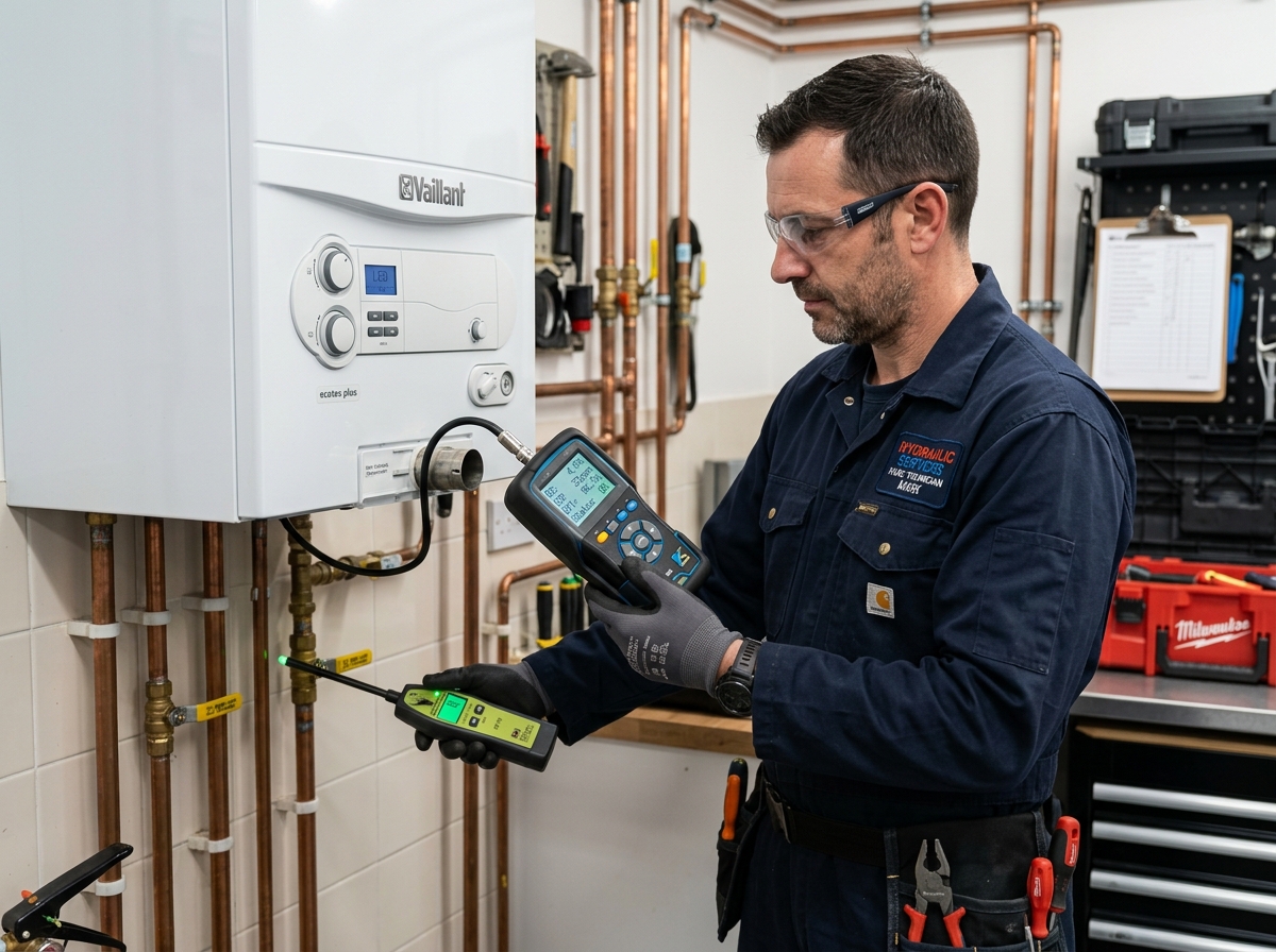 Técnico Homologado Analizando Combustión